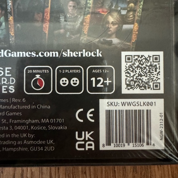 NWOT Sherlock Solitaire Card Game for One or Two Players - Picture 2 of 5